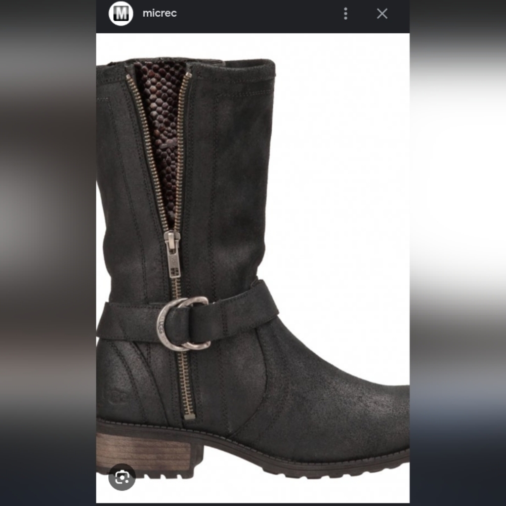 UGG.Suede Boots rugged appeal of a lugged sole, the sophisticated shine.New Cond